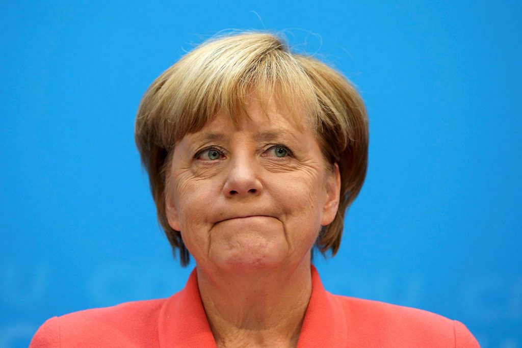 German Chancellor and chairwoman of the Christian Democratic Union (CDU) Angela Merkel addresses a news conference in Berlin, Germany September 19, 2016.    REUTERS/Fabrizio Bensch