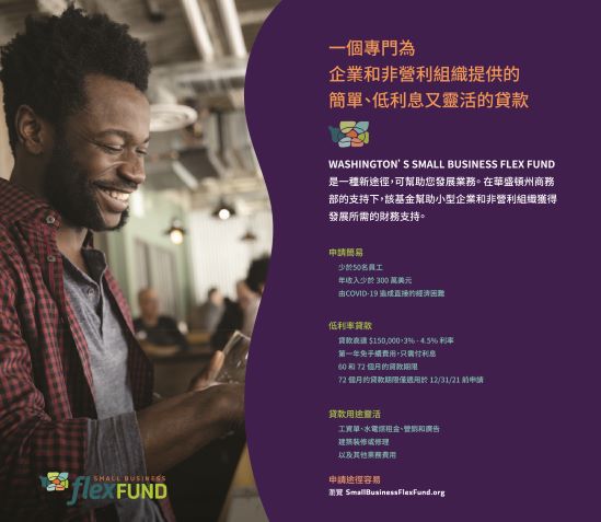 在州 COVID-19「復甦貸款計劃」的支持下，華盛頓小企業壓力驟減， 重獲穩定