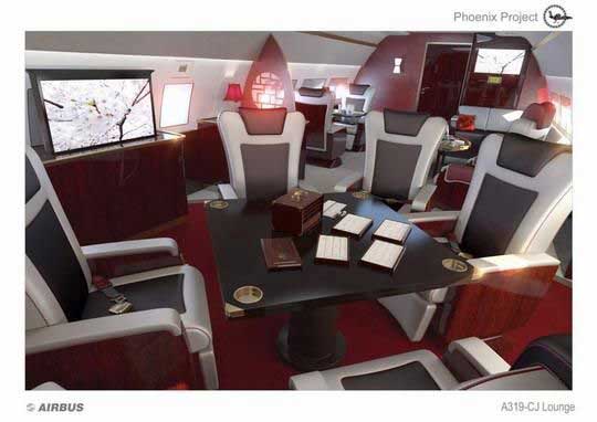 Airbus with Mahjong Table