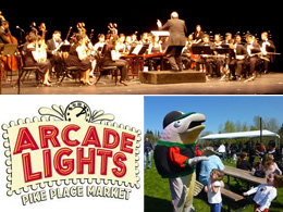 Seattle Chinese Orchestra, Newcastle Washington Earth Day, Arcade Lights